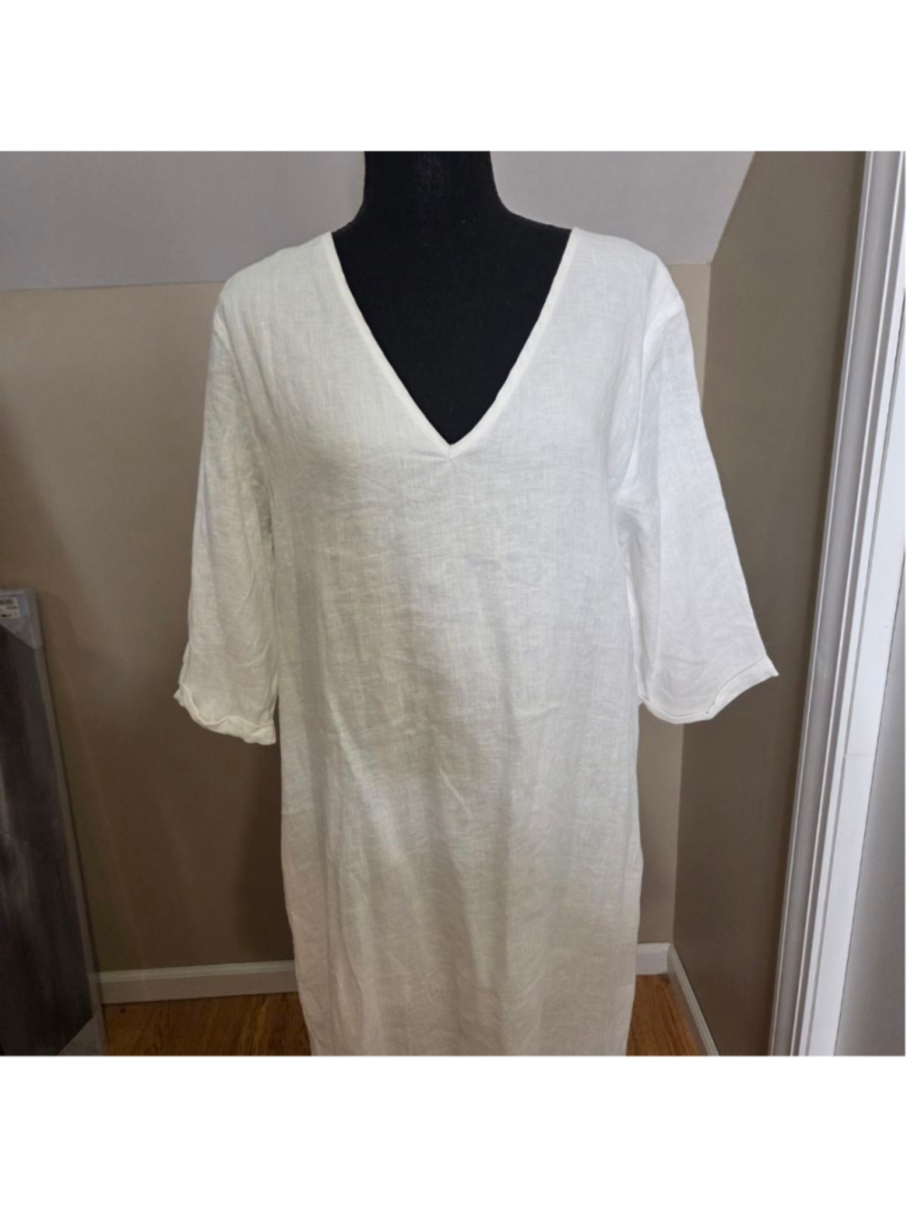 @zucar White Linen High Low Dress M - Picture 3 of 7
